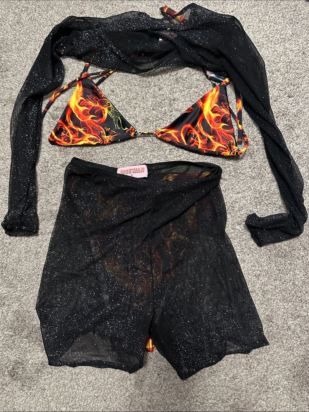 Black Sheer Sparkle Bike Shorts